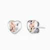 Engelsrufer Damen-Ohrstecker Silber Herz Mit Rosegold Details