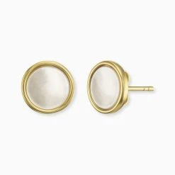 Engelsrufer Ohrschmuck Stecker Gold Muschelkern Weiß