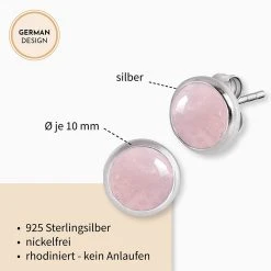 Engelsrufer Ohrstecker Rosenquarz Silber -Engelsrufer Kette Verkäufe ere rq st3 1