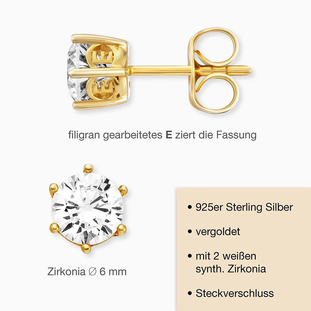 Engelsrufer Zirkoniaohrstecker Shiny Echtsilber 18K vergoldet 6mm Engelsrufer Zirkoniaohrstecker Shiny Echtsilber 18K Vergoldet 6mm -Engelsrufer Kette Verkäufe ere shiny 6stg 03 1