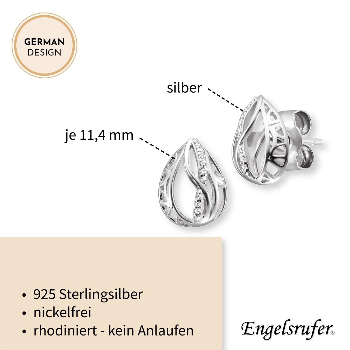 Engelsrufer Damen-Ohrstecker Himmelsträne Lebensblume Silber mit Zirkonia Engelsrufer Damen-Ohrstecker Himmelsträne Lebensblume Silber Mit Zirkonia -Engelsrufer Kette Verkäufe ere tearlifl zi5