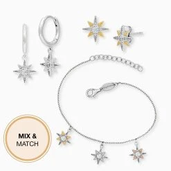 Engelsrufer Damen Halskette Tricolor Mit Sternanhängern Rosé- Vergoldet Rhodiniert -Engelsrufer Kette Verkäufe ern 3newstar zi tri 8 de