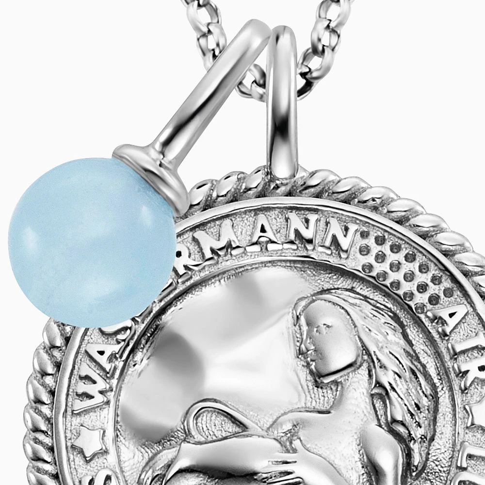Engelsrufer Damen Kette Silber mit Zirkonia und Blauer Achat Stein für Sternzeichen Wassermann Engelsrufer Damen Kette Silber Mit Zirkonia Und Blauer Achat Stein Für Sternzeichen Wassermann -Engelsrufer Kette Verkäufe ern aquarius ba zi 1 1