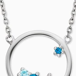 Engelsrufer Damen Silberkette Runder Anhänger Cosmo Mit Multicolor Zirkonia Steinen -Engelsrufer Kette Verkäufe ern cosmo zim 1