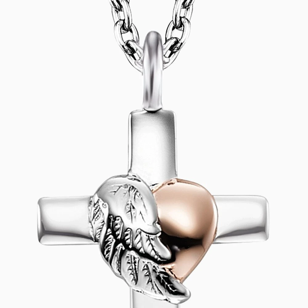 Engelsrufer Damen Silber Halskette mit Anhänger Kreuz mit Herzflügel Bicolor Engelsrufer Damen Silber Halskette Mit Anhänger Kreuz Mit Herzflügel Bicolor -Engelsrufer Kette Verkäufe ern crossheart bir 1