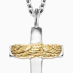 Engelsrufer Damen Silber Halskette Mit Anhänger Kreuz Und Flügelchen Bicolor 3 Engelsrufer Damen Silber Halskette Mit Anhänger Kreuz Und Flügelchen Bicolor -Engelsrufer Kette Verkäufe ern crosswing big 1 1