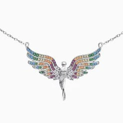 Engelsrufer Silber Damen Kette Engel Mit Zirkonia Multicolor -Engelsrufer Kette Verkäufe ern flyangel zim 1