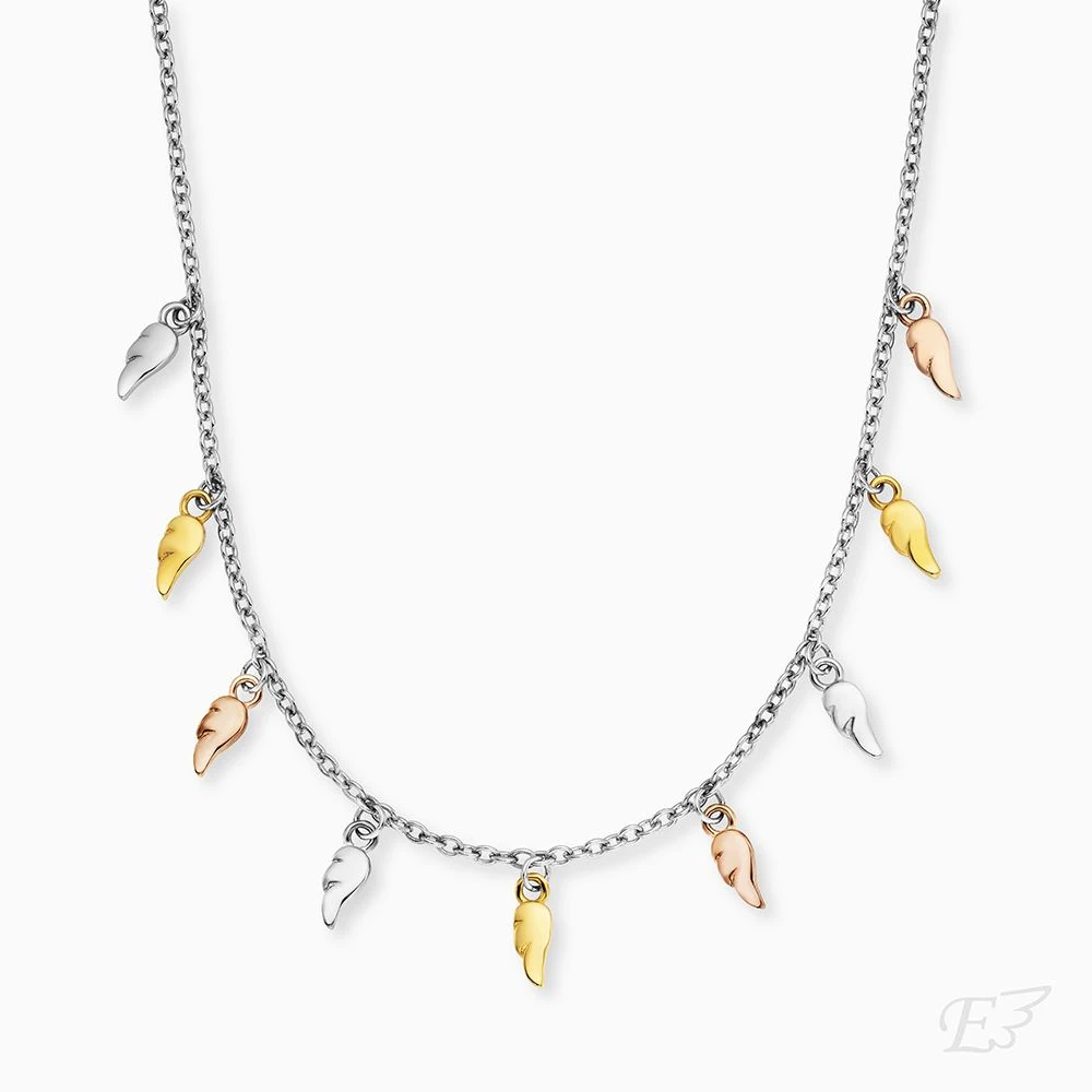 Engelsrufer Silberkette für Frauen mit Flying Wings in Tricolor Engelsrufer Silberkette Für Frauen Mit Flying Wings In Tricolor -Engelsrufer Kette Verkäufe ern flywing9 trico 01