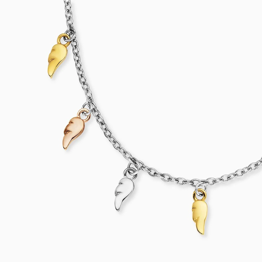 Engelsrufer Silberkette für Frauen mit Flying Wings in Tricolor Engelsrufer Silberkette Für Frauen Mit Flying Wings In Tricolor -Engelsrufer Kette Verkäufe ern flywing9 trico 02