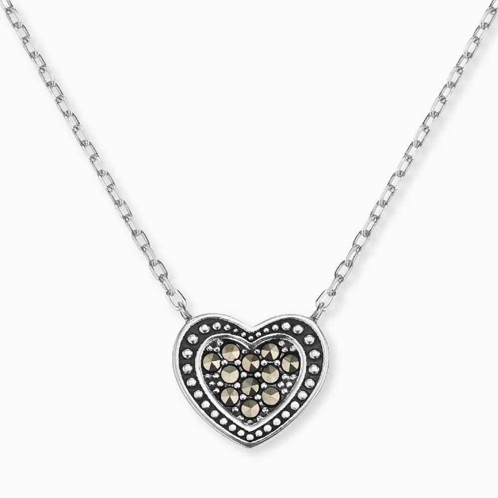 Engelsrufer Silber Halskette mit Herz und Markasit Steinen Engelsrufer Silber Halskette Mit Herz Und Markasit Steinen -Engelsrufer Kette Verkäufe ern heart ma 1