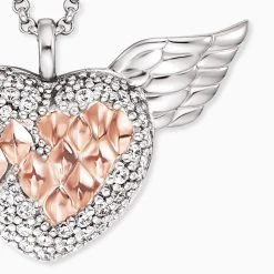 Engelsrufer Silberkette Damen Mit Heartangel Silber Und Rosé -Engelsrufer Kette Verkäufe ern heartangel bir 1