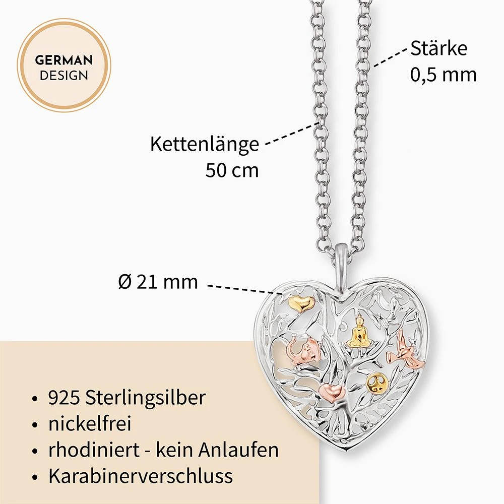 Engelsrufer Halskette Lebensbaum Herz dreifarbig silber, rose, gold Engelsrufer Halskette Lebensbaum Herz Dreifarbig Silber, Rose, Gold -Engelsrufer Kette Verkäufe ern hearttree trico3