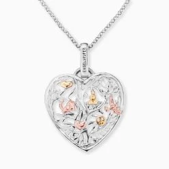 Engelsrufer Halskette Lebensbaum Herz Dreifarbig Silber, Rose, Gold