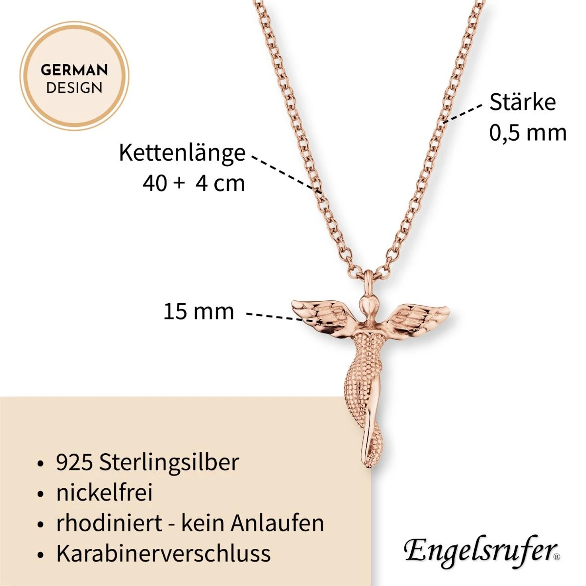 Engelsrufer Damen-Kette Rose mit Engel Anhänger Engelsrufer Damen-Kette Rose Mit Engel Anhänger -Engelsrufer Kette Verkäufe ern lilangel r5