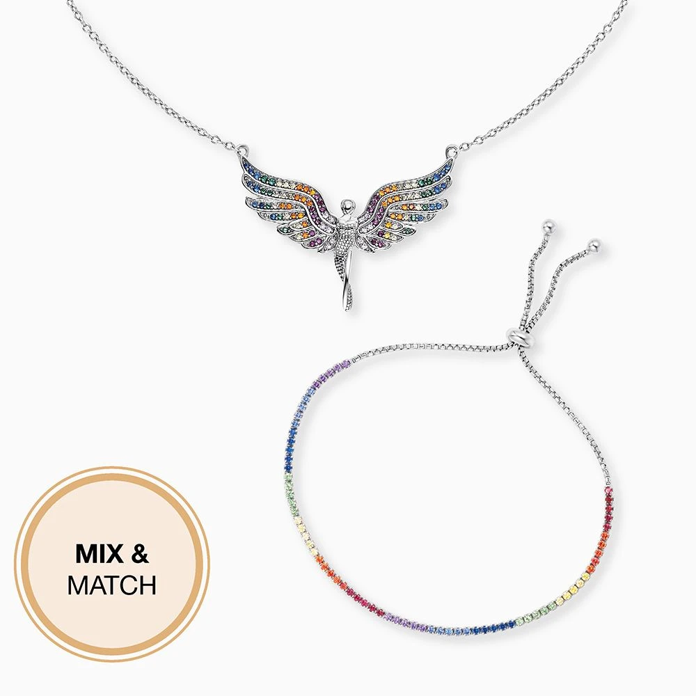 Engelsrufer Damenkette mit Engelanhänger Multicolor Zirkoniasteine Engelsrufer Damenkette Mit Engelanhänger Multicolor Zirkoniasteine -Engelsrufer Kette Verkäufe ern lilangel zim 04