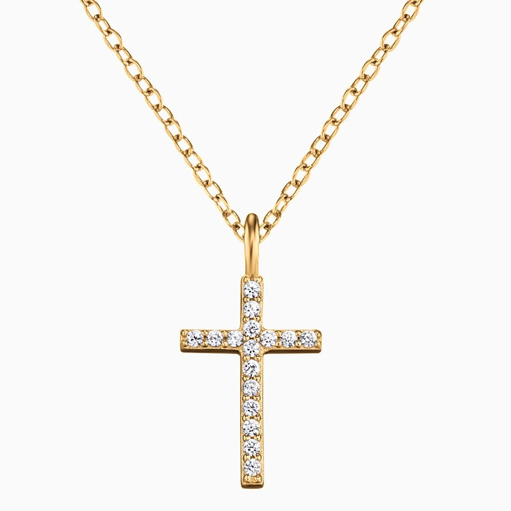 Engelsrufer Damen Halskette mit Anhänger Kreuz Silber Gold platiert und Zirkonia Engelsrufer Damen Halskette Mit Anhänger Kreuz Silber Gold Platiert Und Zirkonia -Engelsrufer Kette Verkäufe ern lilcross zi g