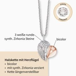 Engelsrufer Damen-Kette Silber Mit Anhänger Herzflügel Bicolor Und Zirkoniasteinen 6 Engelsrufer Damen-Kette Silber Mit Anhänger Herzflügel Bicolor Und Zirkoniasteinen -Engelsrufer Kette Verkäufe ern lilheartwing bi2