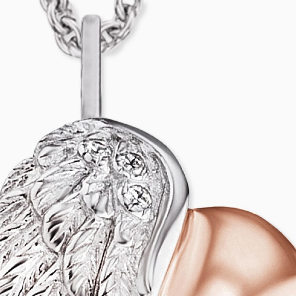 Engelsrufer Damen-Kette silber mit Anhänger Herzflügel bicolor und Zirkoniasteinen Engelsrufer Damen-Kette Silber Mit Anhänger Herzflügel Bicolor Und Zirkoniasteinen -Engelsrufer Kette Verkäufe ern lilheartwing bi 1 2