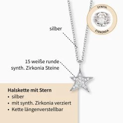 Engelsrufer Damen-Kette Mit Stern Anhänger Und Zirkonia 5 Engelsrufer Damen-Kette Mit Stern Anhänger Und Zirkonia -Engelsrufer Kette Verkäufe ern lilstar zi2