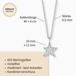 Engelsrufer Damen-Kette Mit Stern Anhänger Und Zirkonia 6 Engelsrufer Damen-Kette Mit Stern Anhänger Und Zirkonia -Engelsrufer Kette Verkäufe ern lilstar zi3