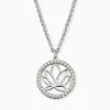 Engelsrufer Damen Silberkette Mit Lotus Anhänger Besetzt Mit Zirkonia Steinen 2 Engelsrufer Damen Silberkette Mit Lotus Anhänger Besetzt Mit Zirkonia Steinen -Engelsrufer Kette Verkäufe ern lotus zi