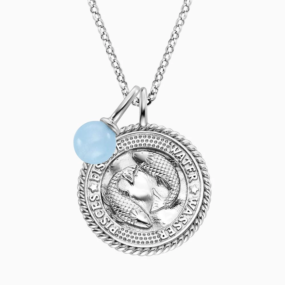 Engelsrufer Damen Kette Silber mit Zirkonia und Blauer Achat Stein für Sternzeichen Fisch Engelsrufer Damen Kette Silber Mit Zirkonia Und Blauer Achat Stein Für Sternzeichen Fisch -Engelsrufer Kette Verkäufe ern pisces ba zi 2
