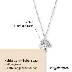 Engelsrufer Damen Halskette Lebensbaum Silber Mit Rosé Taube -Engelsrufer Kette Verkäufe ern tree bir4