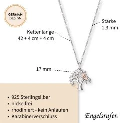 Engelsrufer Damen Halskette Lebensbaum Silber Mit Rosé Taube -Engelsrufer Kette Verkäufe ern tree bir5