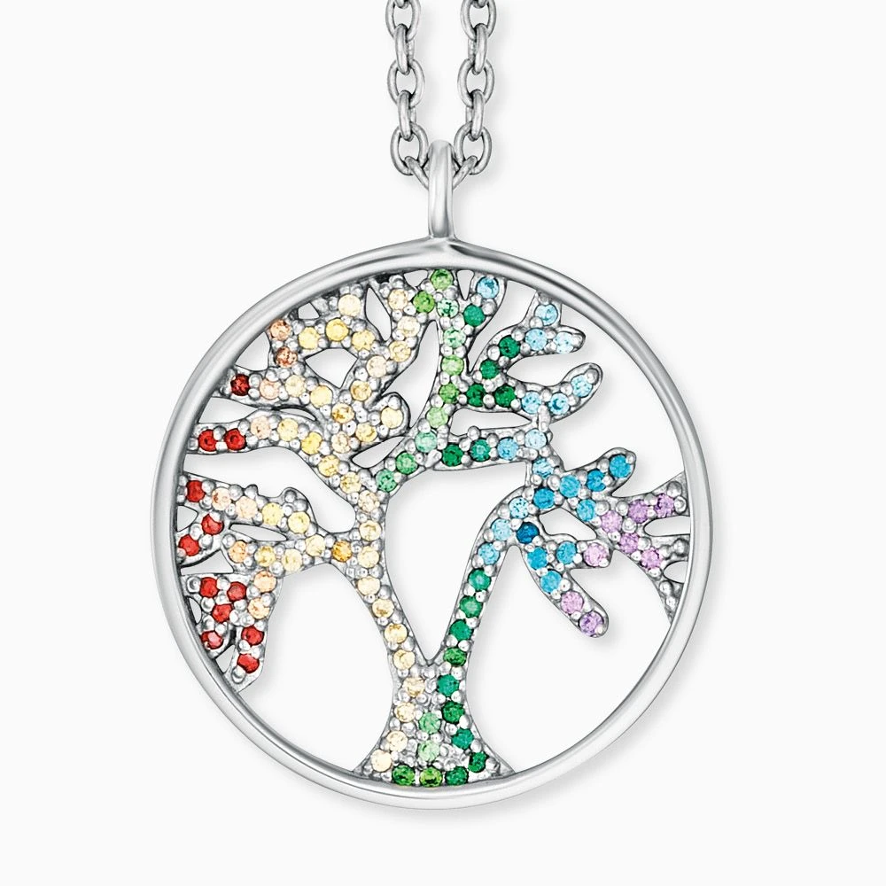Engelsrufer Halskette Lebensbaum silber mit Zirkonia multicolor Engelsrufer Halskette Lebensbaum Silber Mit Zirkonia Multicolor -Engelsrufer Kette Verkäufe ern tree zim
