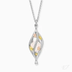 Engelsrufer Rosenquarz Kette Damen Tricolor Mit Sonne Mond Und Stern Symbolen -Engelsrufer Kette Verkäufe ern universe rq tri de