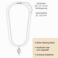 Engelsrufer Rosenquarz Kette Damen Tricolor Mit Sonne Mond Und Stern Symbolen -Engelsrufer Kette Verkäufe ern universe rq tri 5 de