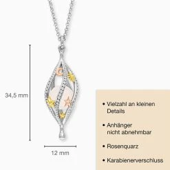 Engelsrufer Rosenquarz Kette Damen Tricolor Mit Sonne Mond Und Stern Symbolen -Engelsrufer Kette Verkäufe ern universe rq tri 6 de