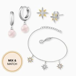 Engelsrufer Rosenquarz Kette Damen Tricolor Mit Sonne Mond Und Stern Symbolen -Engelsrufer Kette Verkäufe ern universe rq tri 7 de