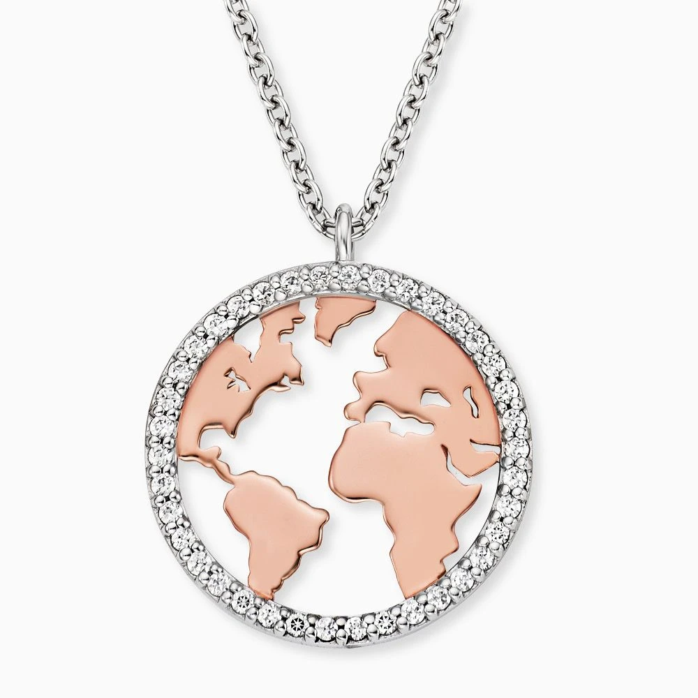 Engelsrufer Damen-Kette Welt in silber und rosé mit Zirkonia Engelsrufer Damen-Kette Welt In Silber Und Rosé Mit Zirkonia -Engelsrufer Kette Verkäufe ern world bicor zi