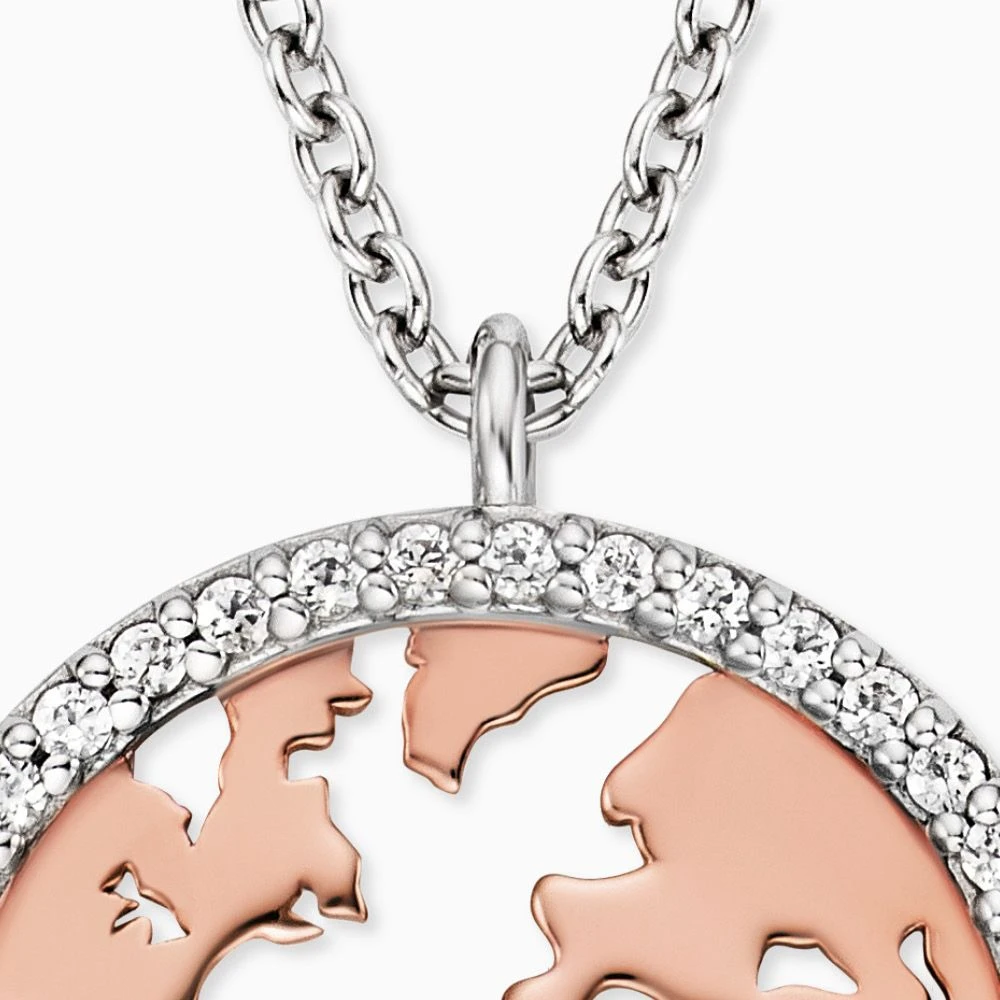 Engelsrufer Damen-Kette Welt in silber und rosé mit Zirkonia Engelsrufer Damen-Kette Welt In Silber Und Rosé Mit Zirkonia -Engelsrufer Kette Verkäufe ern world bicor zi 1
