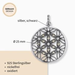 Engelsrufer Anhänger Damen Silber Lebensblume Mit Markasit Steinen -Engelsrufer Kette Verkäufe erp lifl ma3