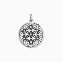 Engelsrufer Anhänger Damen Silber Lebensblume Mit Markasit Steinen