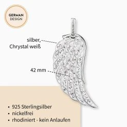 Engelsrufer Damen-Anhänger Mit Flügel Silber Mit Kristallen Verziert -Engelsrufer Kette Verkäufe erw l3 01 zi3