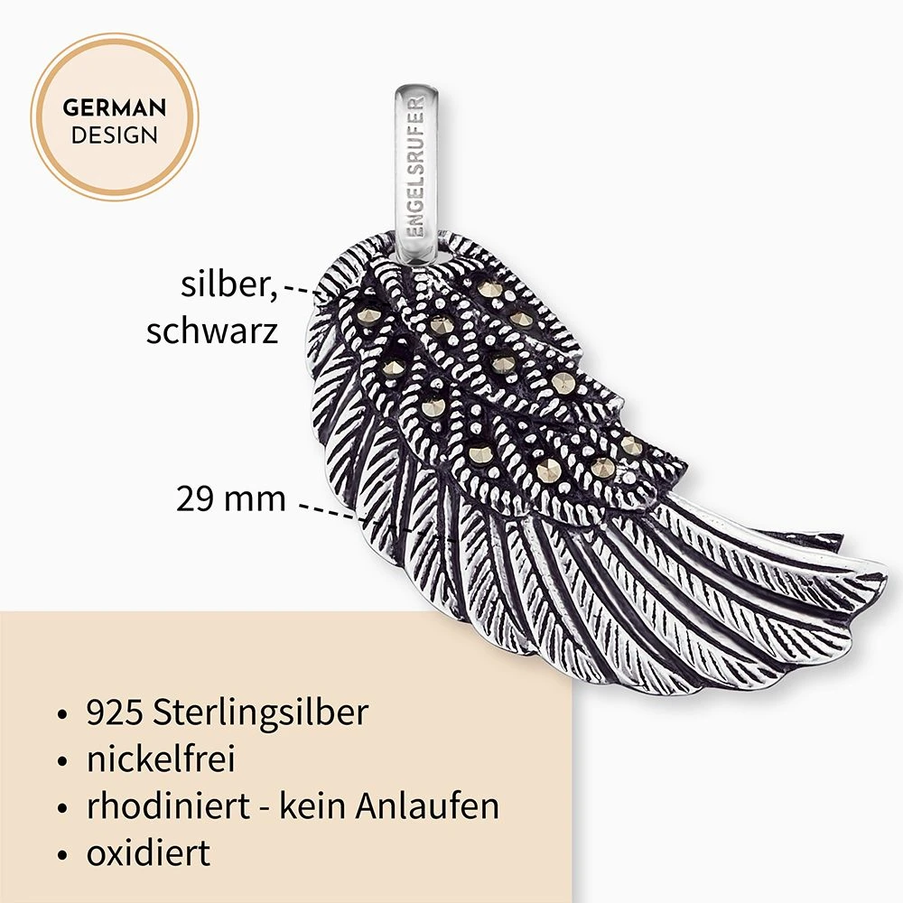 Engelsrufer Anhänger Engelsflügel für Damen silber mit Markasit Steinen Engelsrufer Anhänger Engelsflügel Für Damen Silber Mit Markasit Steinen -Engelsrufer Kette Verkäufe erw m ma3