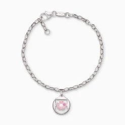 Engelsrufer Mädchen Kinderarmband Silber Mit Blumen Symbol Rosa