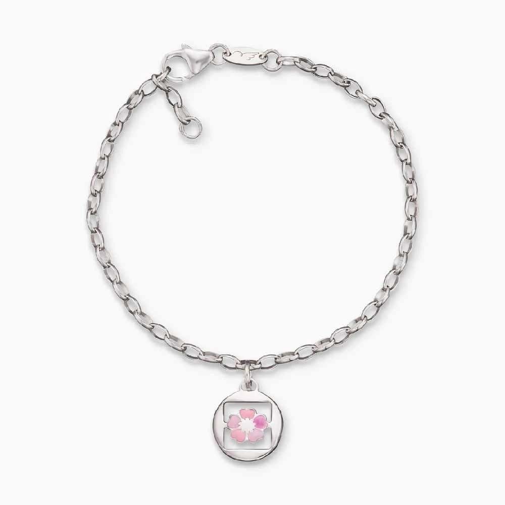Engelsrufer Mädchen Kinderarmband Silber mit Blumen Symbol rosa Engelsrufer Mädchen Kinderarmband Silber Mit Blumen Symbol Rosa -Engelsrufer Kette Verkäufe heb 04beauty 1