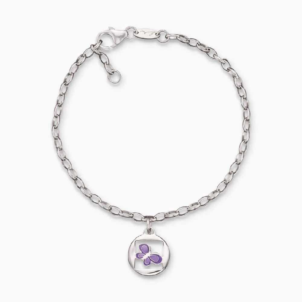 Engelsrufer Mädchen Kinderarmband Silber mit Schmetterling Symbol lila Engelsrufer Mädchen Kinderarmband Silber Mit Schmetterling Symbol Lila -Engelsrufer Kette Verkäufe heb 06nature 1