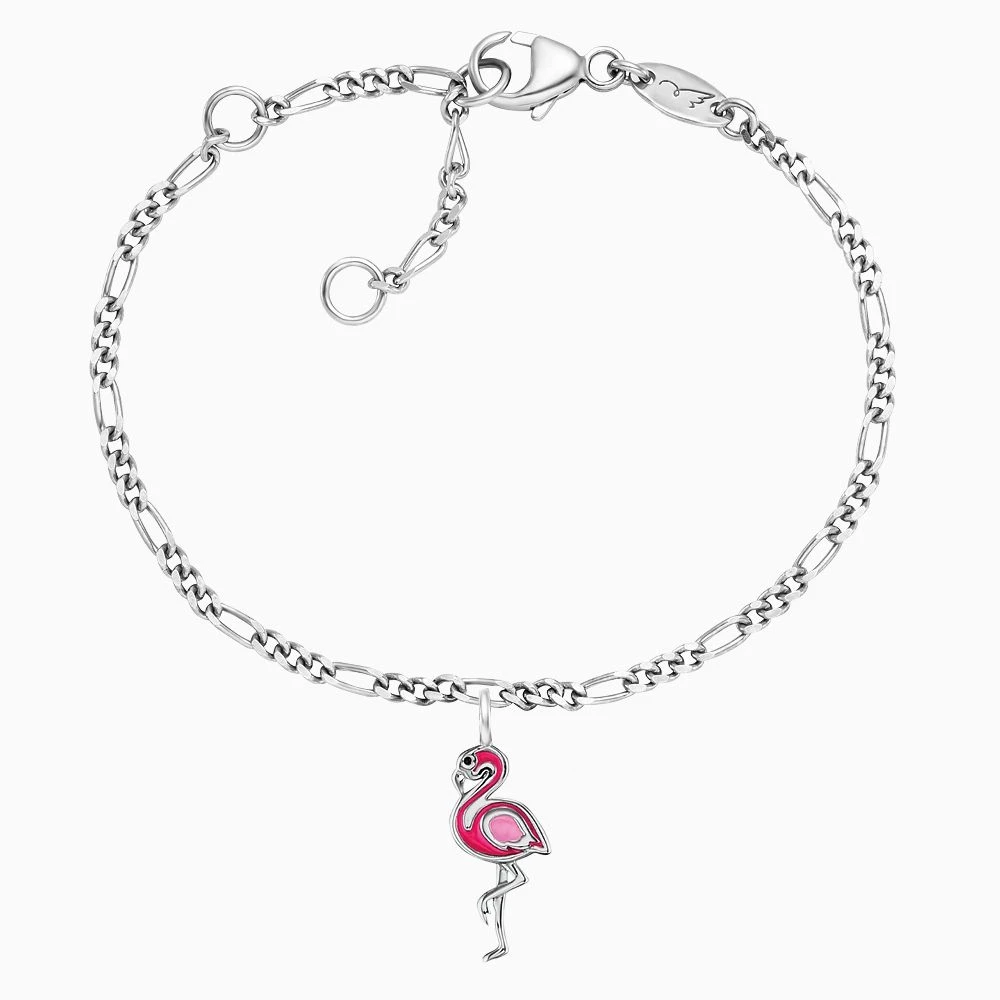 Engelsrufer Kinder Armband Flamingo Silber mit Emaille Engelsrufer Kinder Armband Flamingo Silber Mit Emaille -Engelsrufer Kette Verkäufe heb flamingo01
