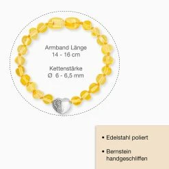 Engelsrufer Mädchen Armband Herzflügel Mit Bernstein -Engelsrufer Kette Verkäufe heb heartwing am 14 3 de