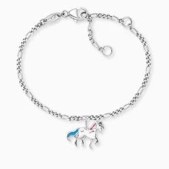 Engelsrufer Mädchen Kinderarmband Silber Mit Weißem Pferd Anhänger