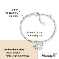 Engelsrufer Mädchen Kinderarmband Silber Mit Weißem Pferd Anhänger -Engelsrufer Kette Verkäufe heb horse4