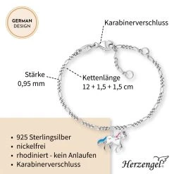 Engelsrufer Mädchen Kinderarmband Silber Mit Weißem Pferd Anhänger -Engelsrufer Kette Verkäufe heb horse5