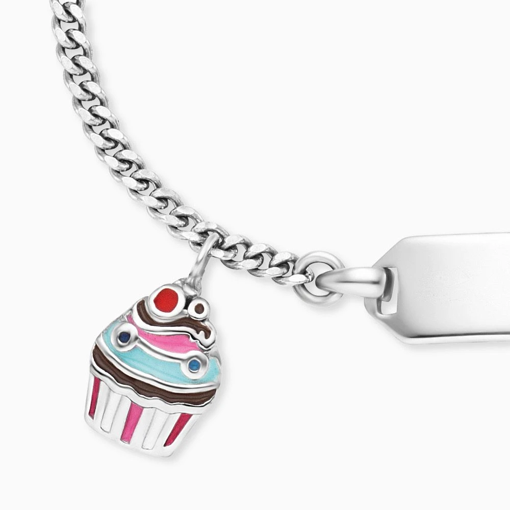 Engelsrufer Kinder-Armband Mädchen Silber mit Gravurplatte und Muffin Symbol Engelsrufer Kinder-Armband Mädchen Silber Mit Gravurplatte Und Muffin Symbol -Engelsrufer Kette Verkäufe heb id muffin 1