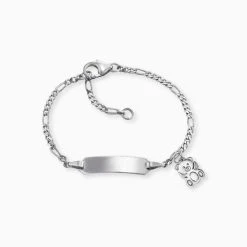 Engelsrufer Kinder-Armband Mädchen Silber Mit Gravurplatte Und Teddy Bär