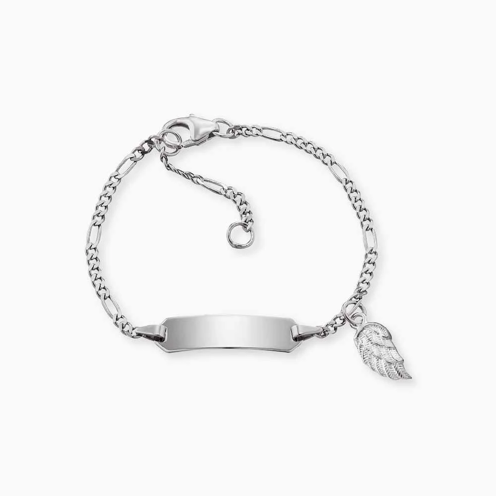 Engelsrufer Kinder-Armband Mädchen Silber mit Gravurplatte und Flügel Symbol Engelsrufer Kinder-Armband Mädchen Silber Mit Gravurplatte Und Flügel Symbol -Engelsrufer Kette Verkäufe heb id wing 1